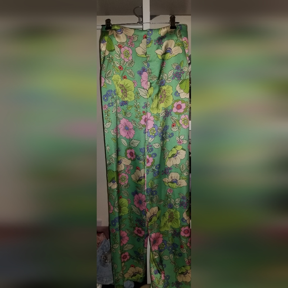 Zara Floral Green Pants